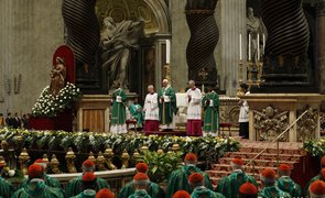 Papa Francisco na missa que abriu o Sínodo da Amazônia, no Vaticano