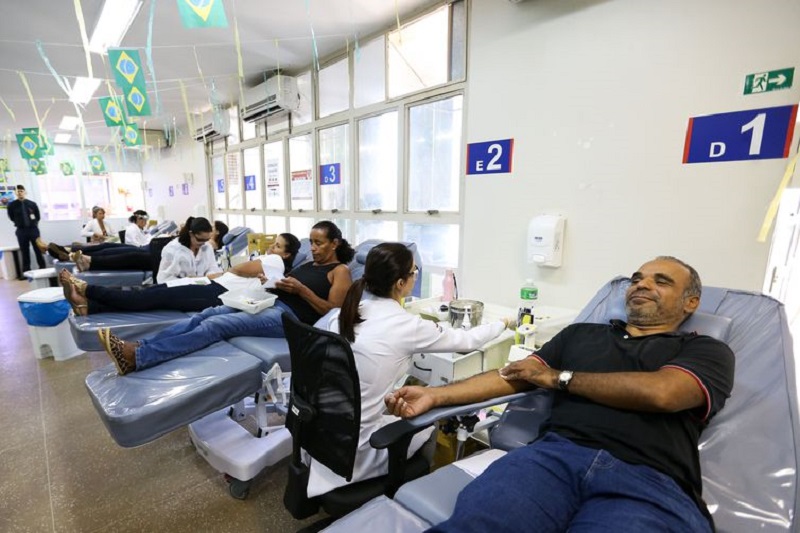 Ministério da Saúde faz campanha de doação de sangue no Hemocentro de Brasília.