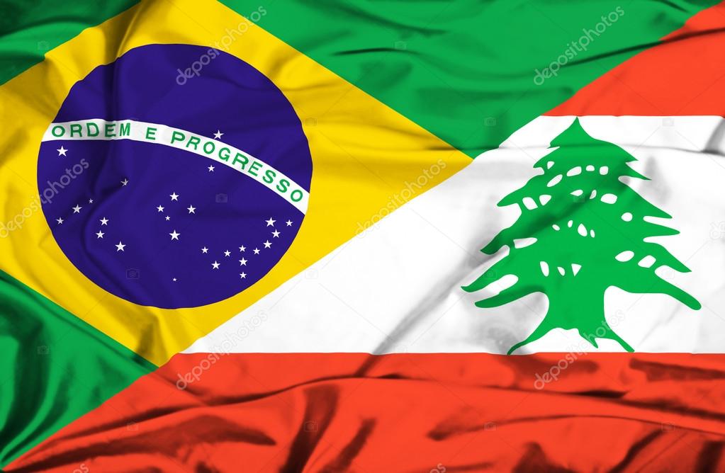 Bandeiras do Brasil e do Líbano