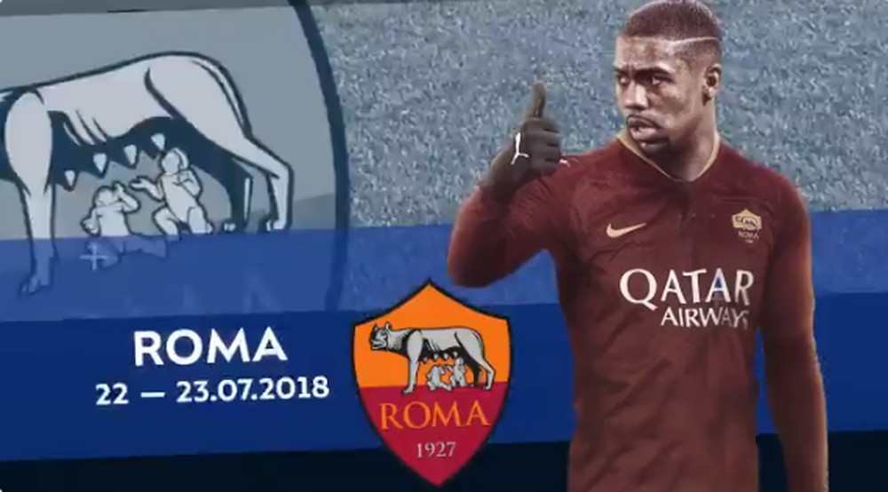 Malcom coma  camisa da Roma