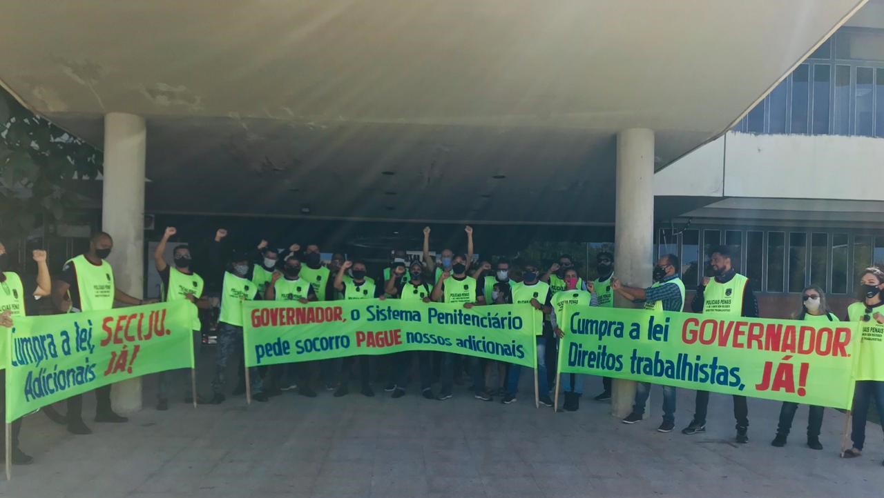 Policiais Penais protestaram na Assembleia Legislativa nessa semana em Palmas
