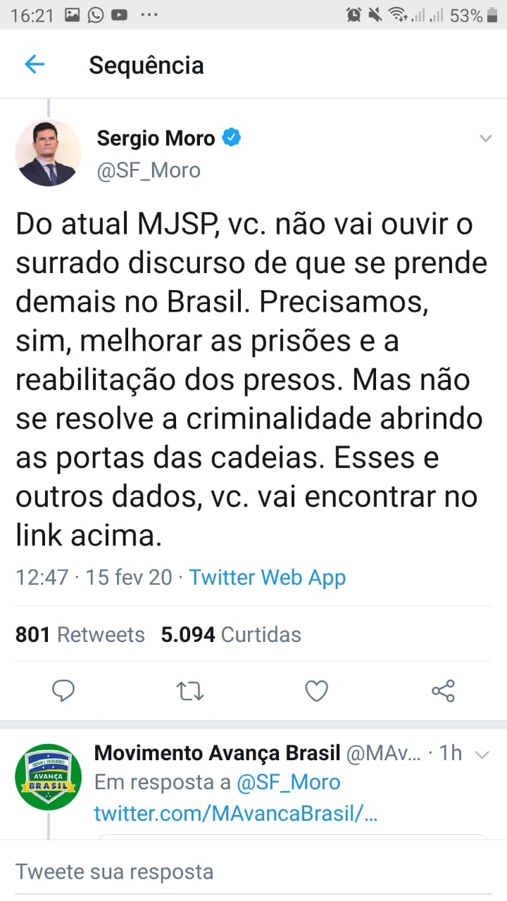 Declaração do Ministro Sérgio Moro