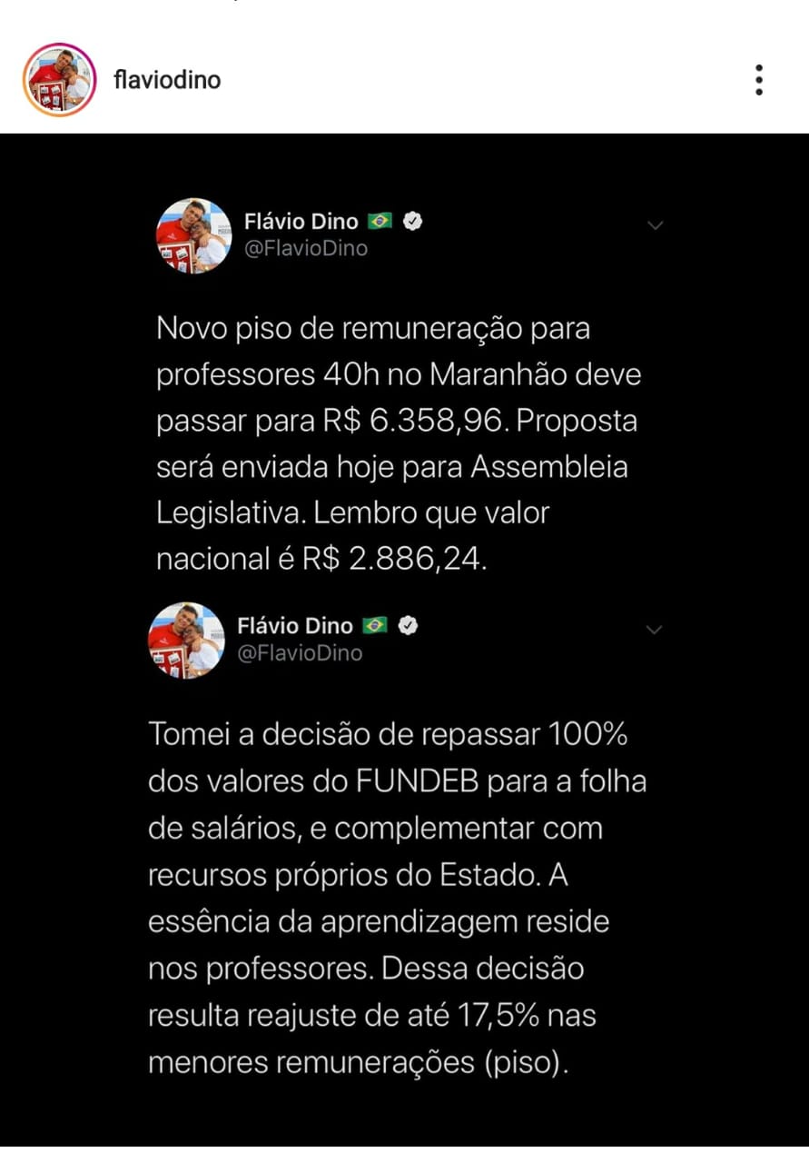 Governador do Maranhão Flávio Dino, anuncia reajuste