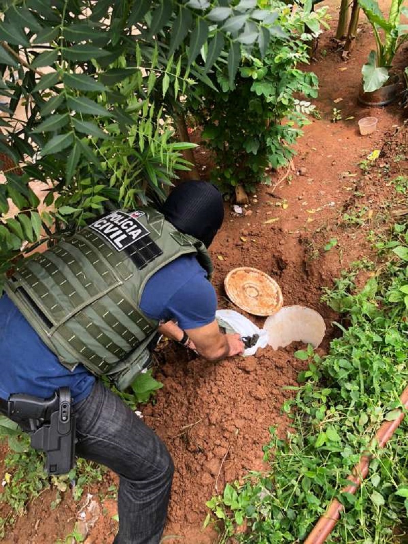 As armas estavam enterradas em um terreno baldio