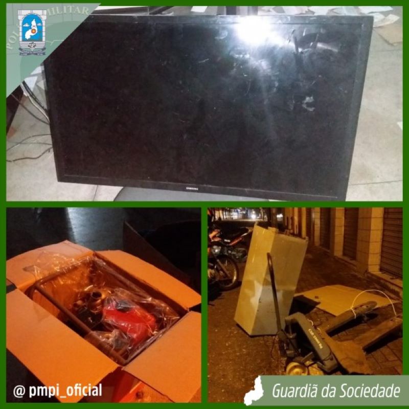 Objetos recuperados pela Polícia Militar