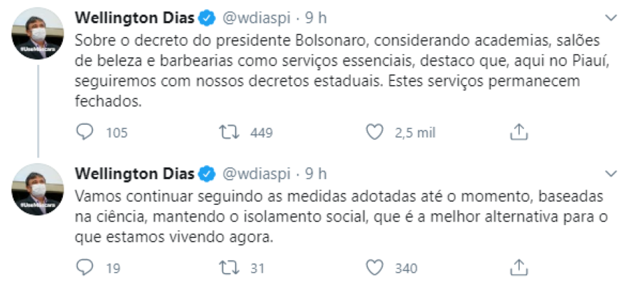 Wellington Dias sobre decreto de Bolsonaro