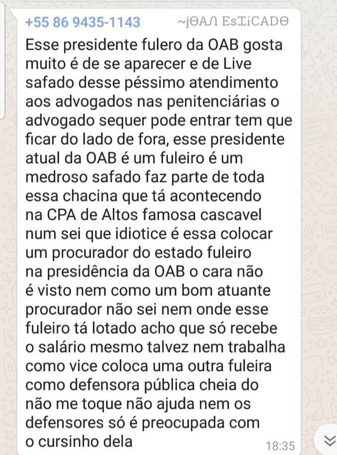 Joar Oliveira agrediu fortemente os advogados Celso Neto e Aline Patrício