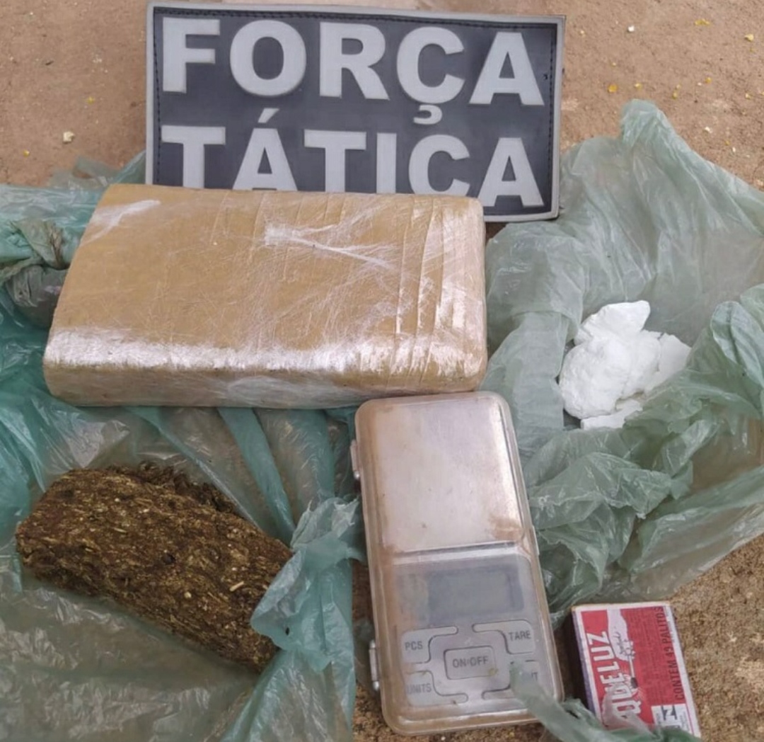 Material apreendido pela polícia