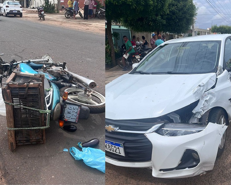 Colisão deixa motociclista gravemente ferido