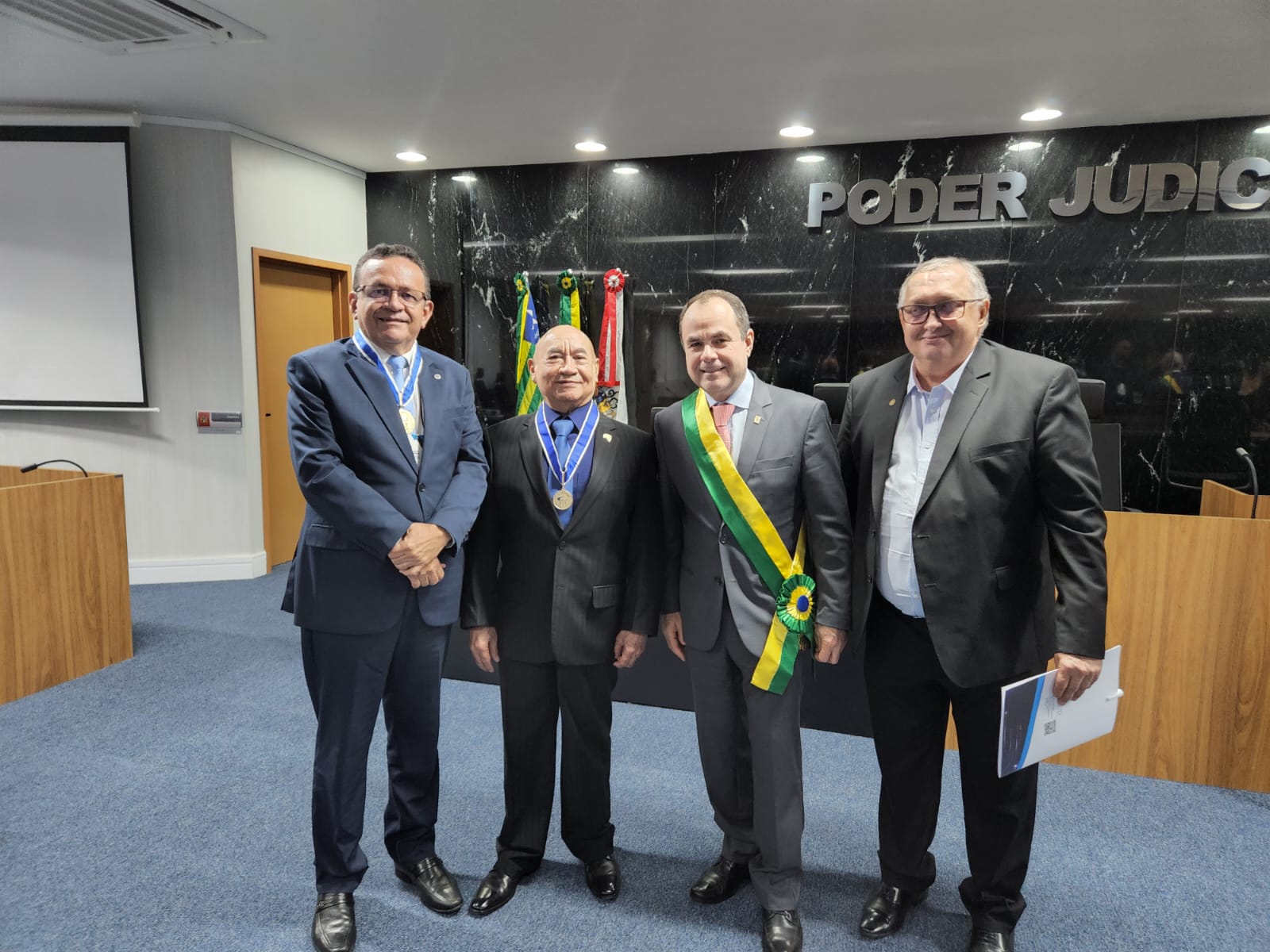 Desembargador Sebastião Ribeiro Martins, presidente do TJ-PI José Ribamar Oliveira e desembargador Marco Villas Boas