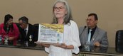 Solenidade para a entrega do título de cidadania para a professora Ana Maria Coutinho Feitosa