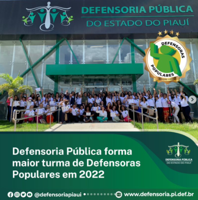 Defensora Populares certificadas pela Defensoria Pública do Piauí