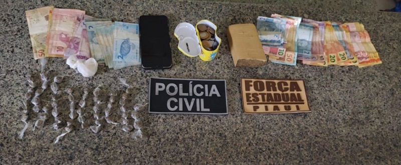 Material apreendido pela polícia