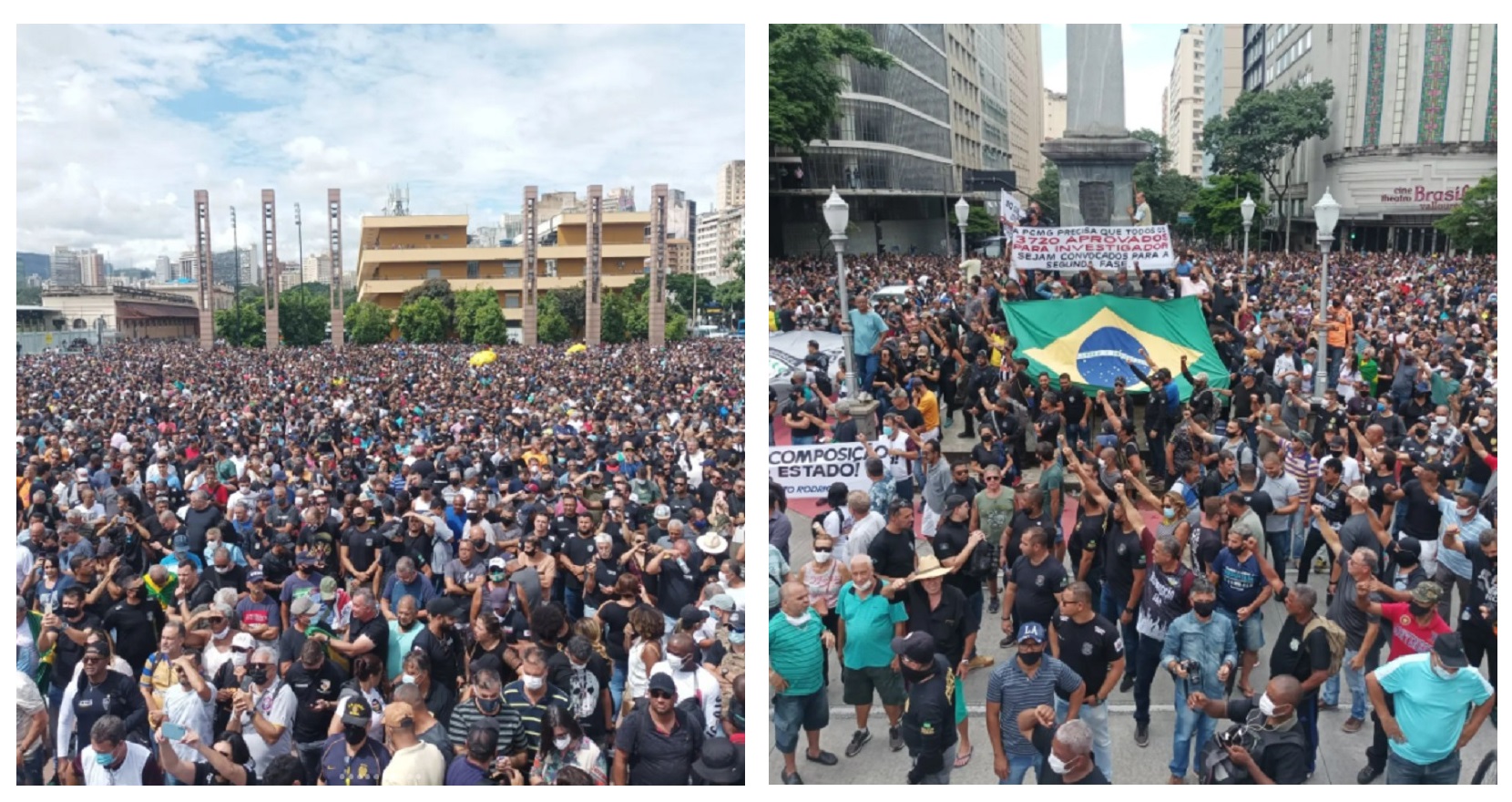 Servidores protestam na Praça da Assembleia