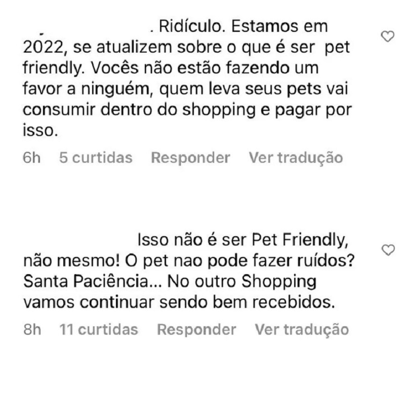 Tutores de animais criticaram as regras do Pet Friendly