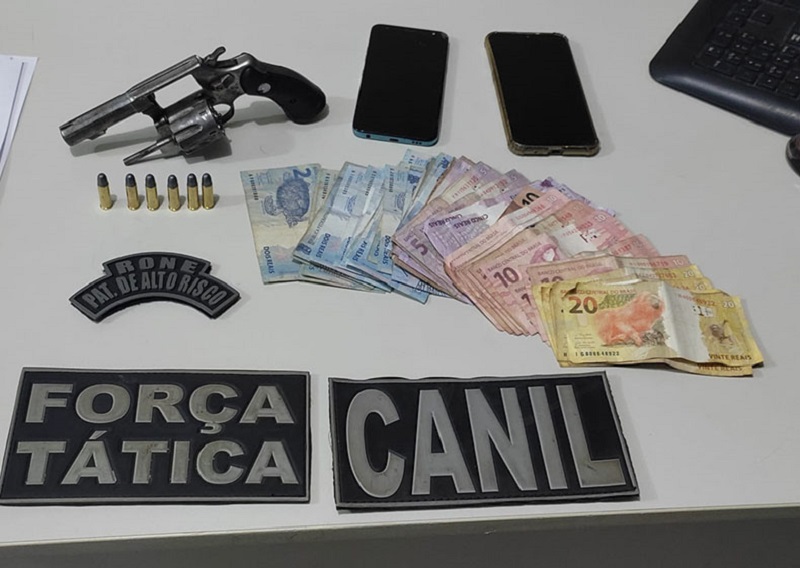 Material apreendido pela polícia