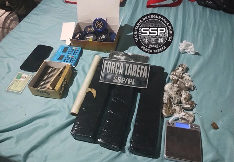 Material apreendido pela polícia