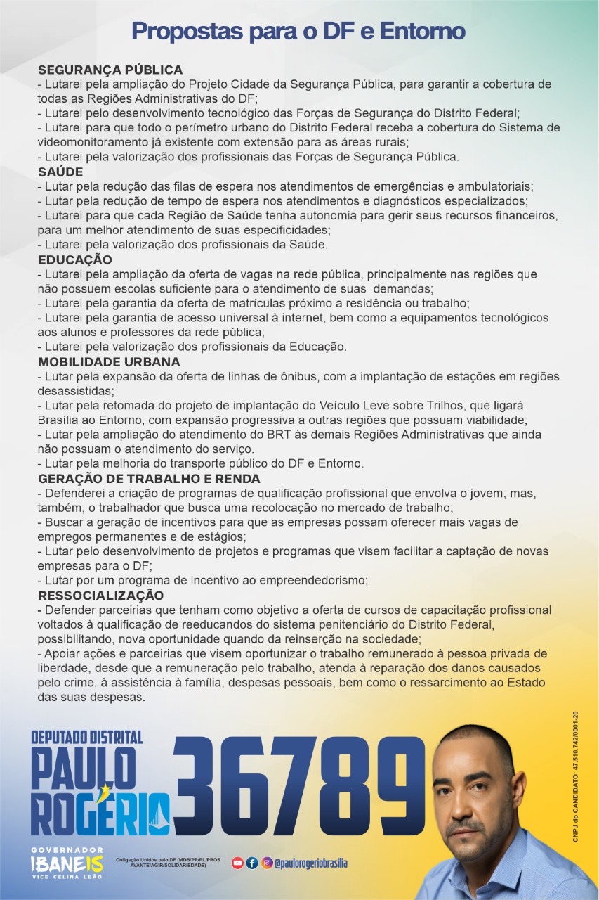 Propostas para o DF
