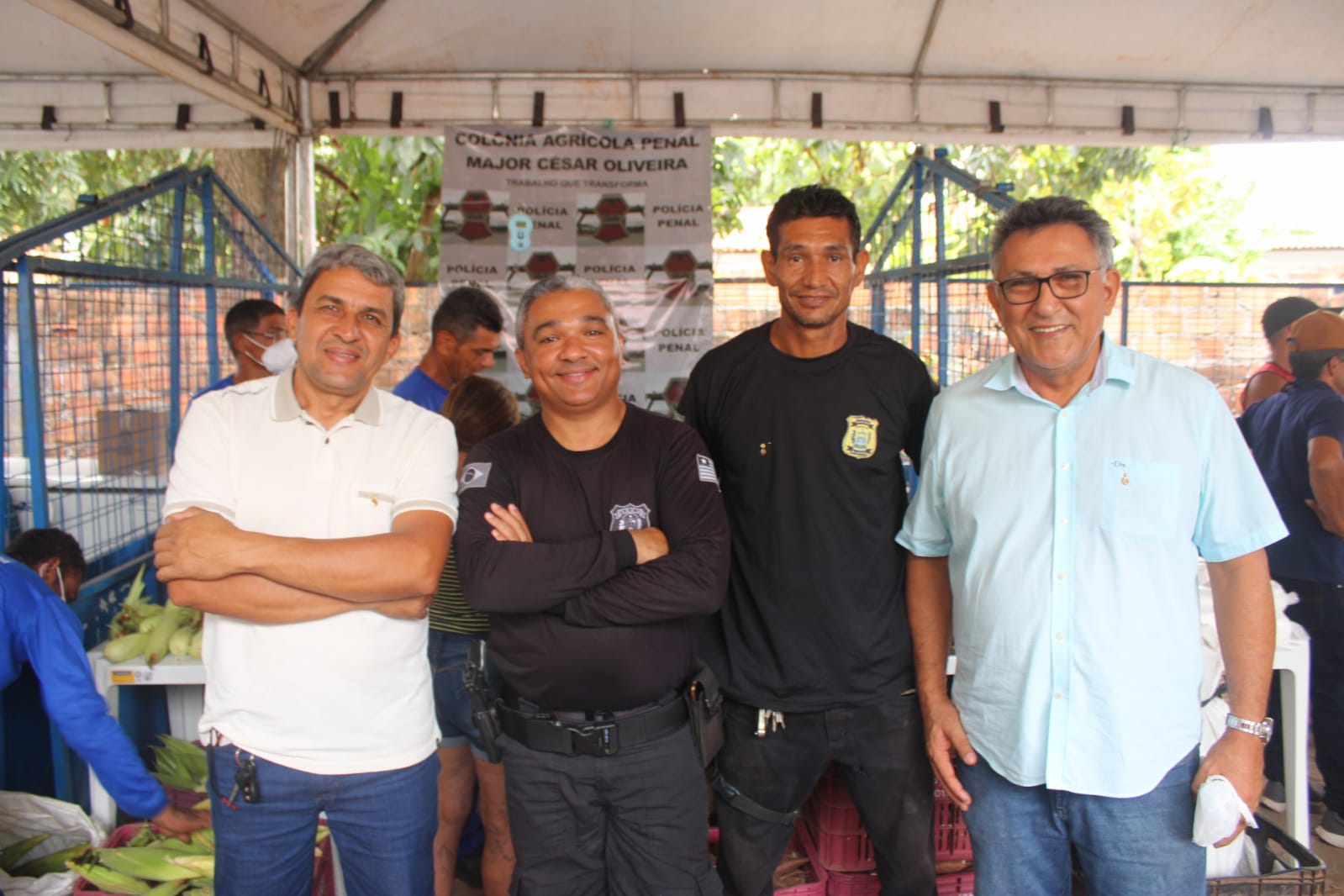 Policiais penais Reginaldo Ribeiro, Reginaldo Torres, Kleiton e secretário Municipal de Agricultura de Altos, Paulo Pires