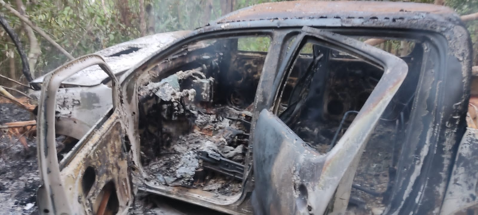 A vítima não conseguiu sair do veículo a tempo.