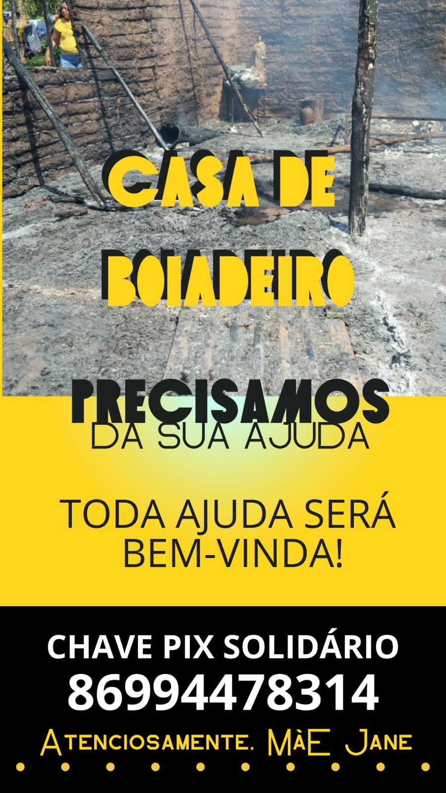 Campanha solidária da Casa de Boiadeiro.