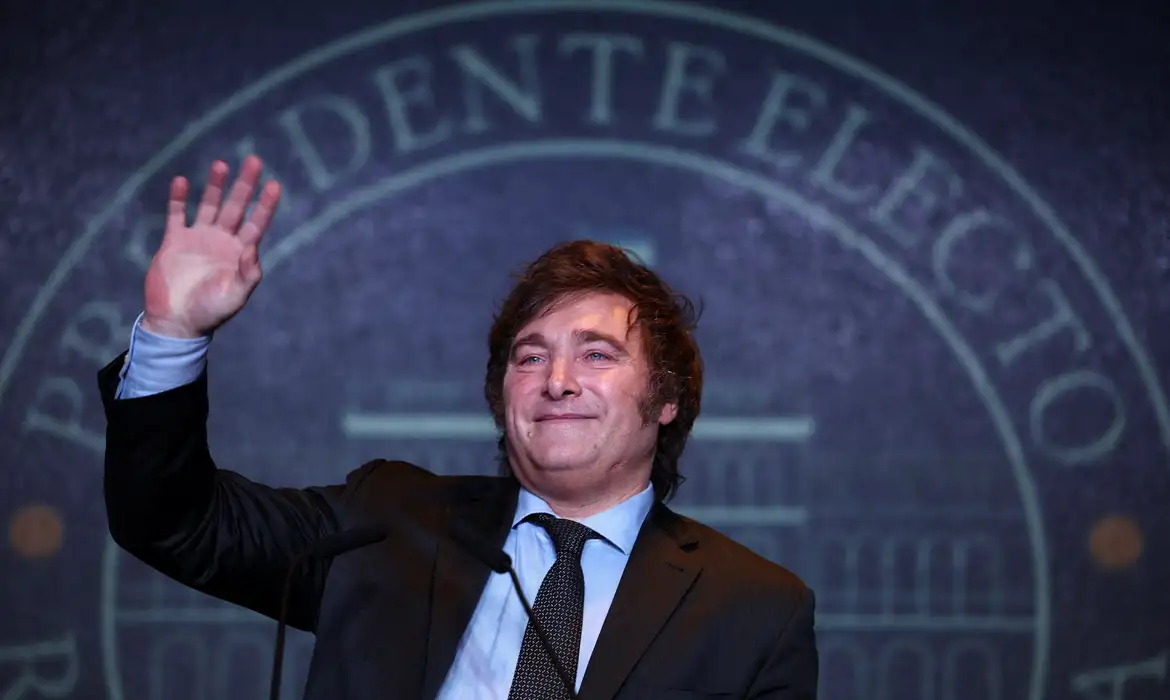 O presidente eleito na Argentina, Javier Milei.