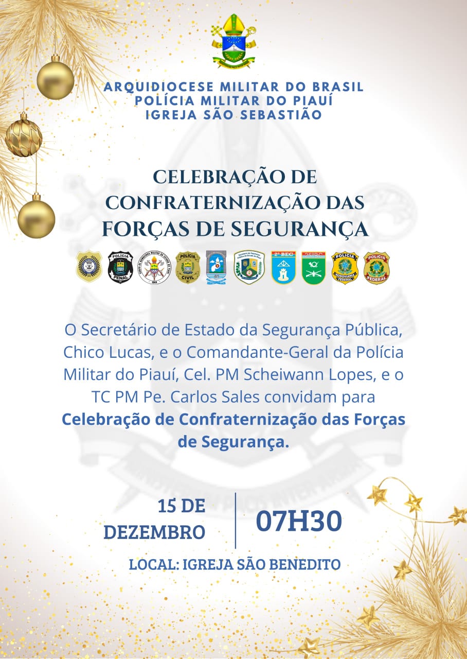 Convite da Celebração de Confraternização das Forças de Segurança.