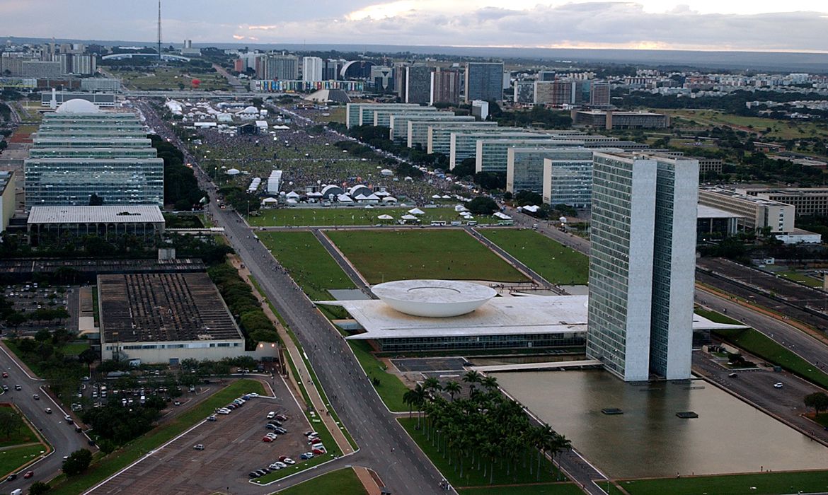 Esplanada dos Ministérios em Brasília no Distrito Federal