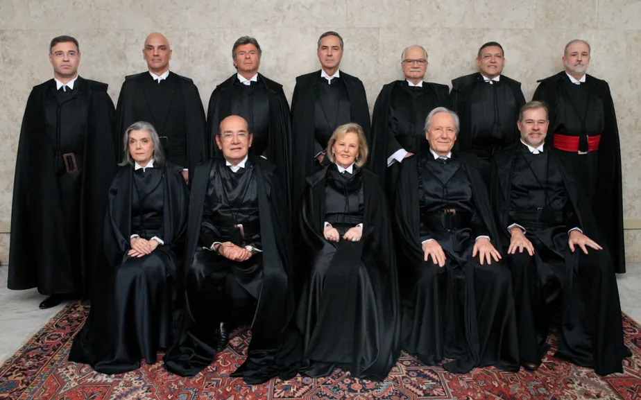 Foto oficial dos ministros do STF, antes da aposentadoria do ministro Ricardo Lewandowski, todos esses magistrados votaram favorável à ADI 7098