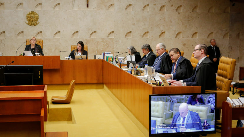 Ministros do STF durante plenário no prédio da Suprema Corte, em Brasília.