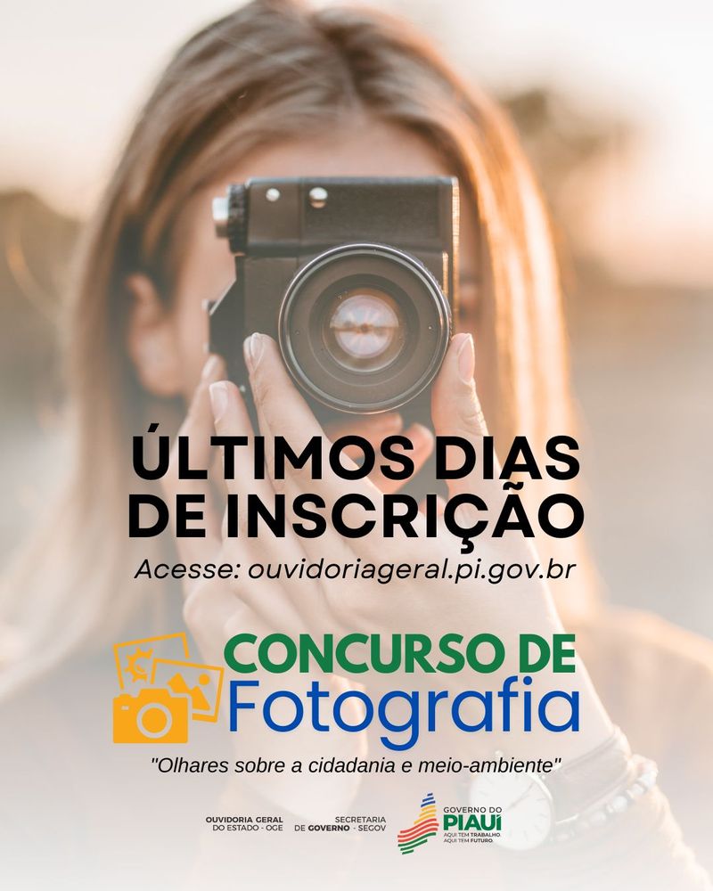 Inscrições para concurso de fotografia da Ouvidoria-Geral do Piauí