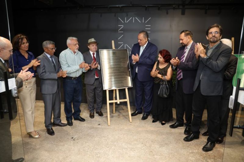 Presidente do TJPI, Hilo Almeida, conduz inaugiração do Centro Cultural; dentre os presentes estavam os membros da Academia Piauiense de Letras, Othon Lustosa e Fonseca Neto