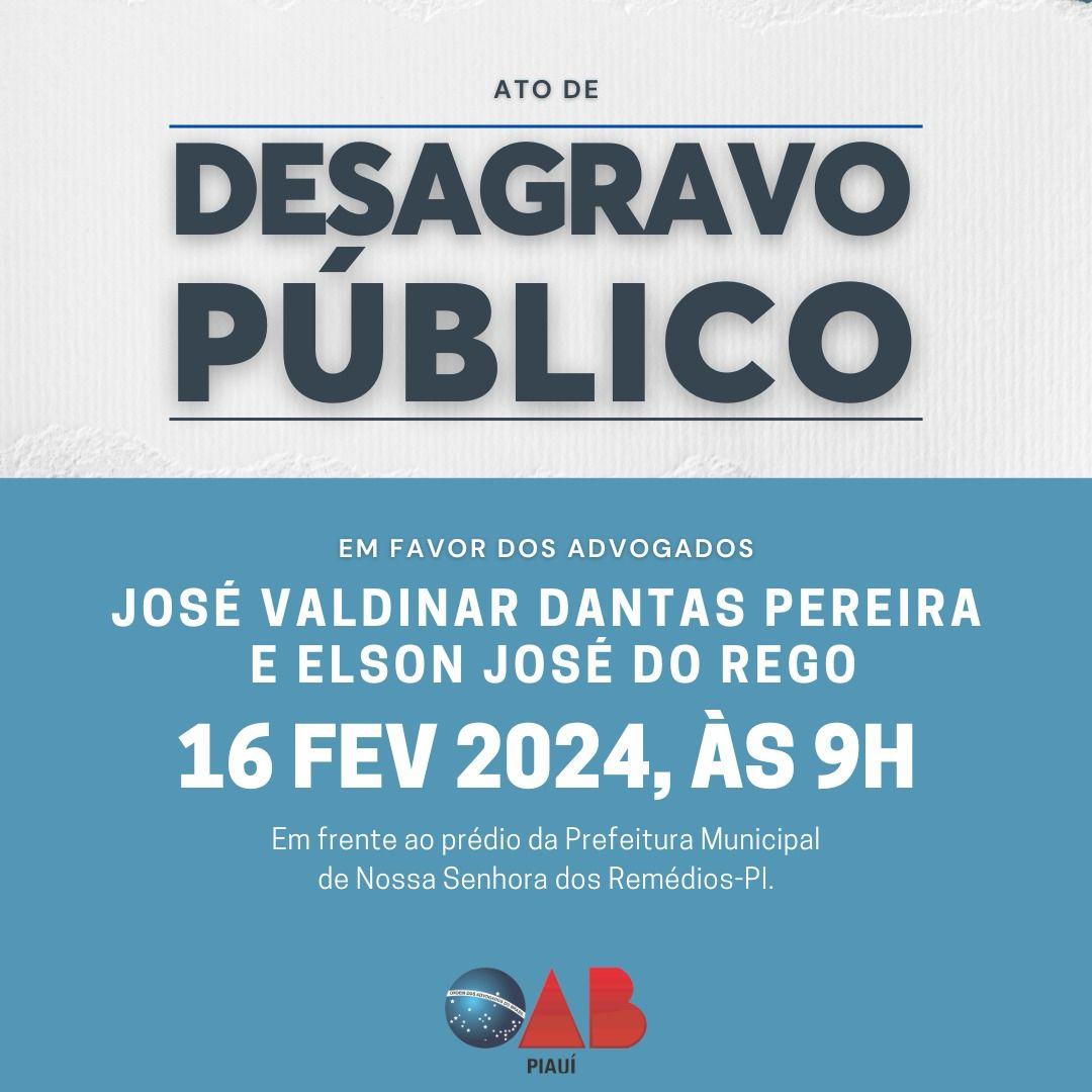 Informações sobre o Ato de Desgravo Público