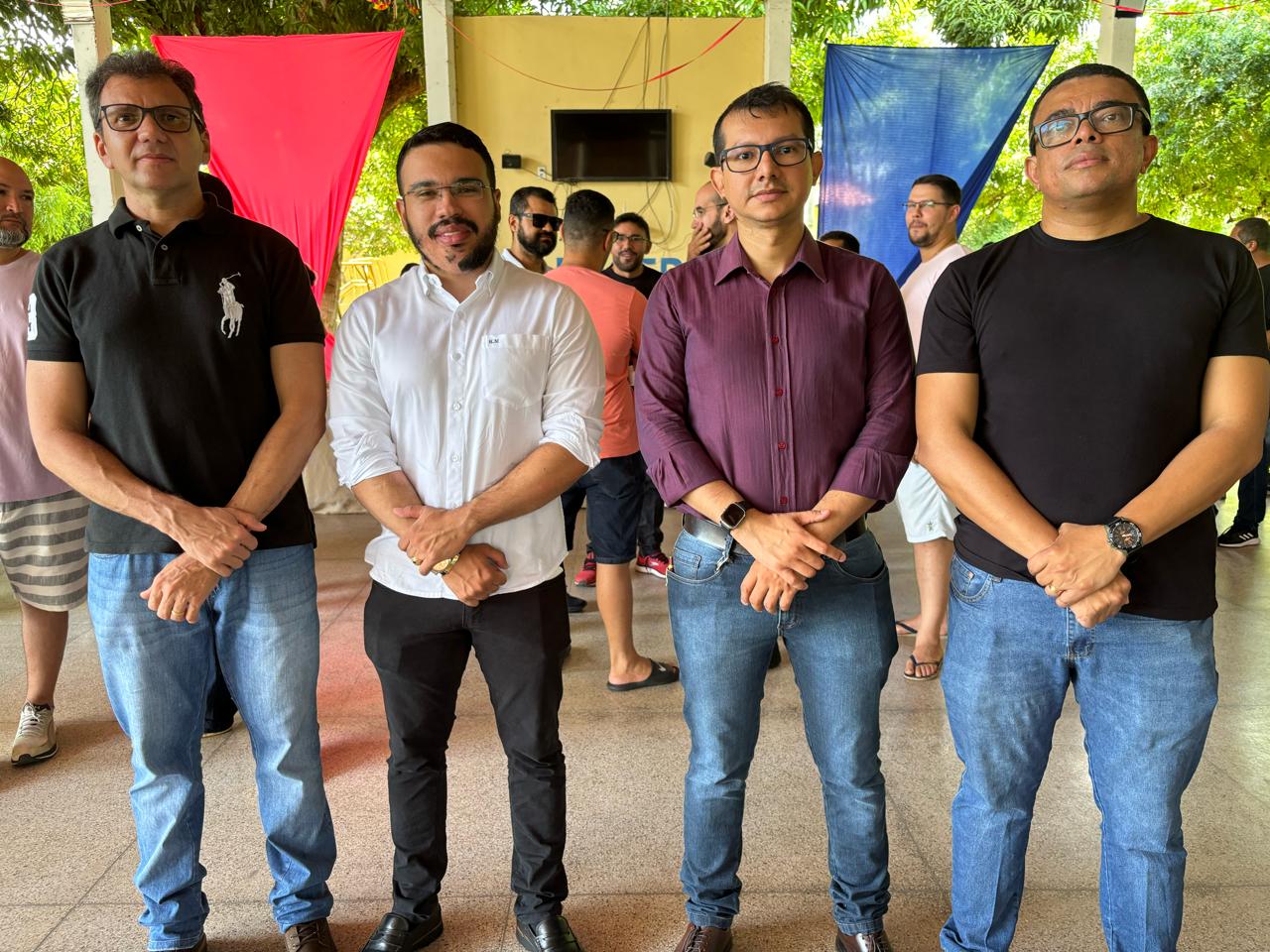 Presidente Isaac Vilarinho, vice-presidente Ednaldo, advogados Ítallo Coutinho e Riandson Morais.