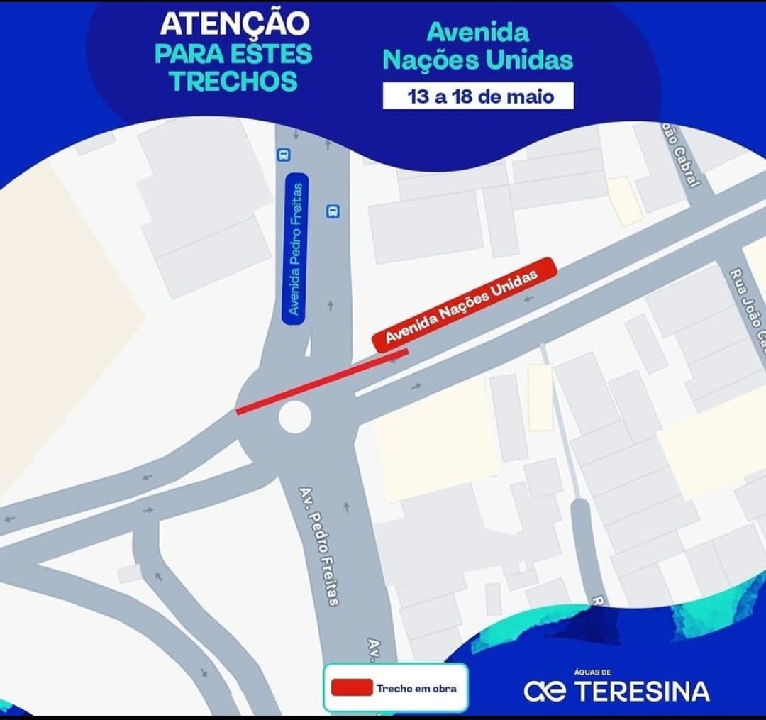 Águas de Teresina interdita novos trechos de ruas e avenidas