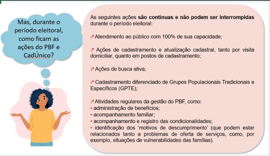 Como ficam as ações do Programa Bolsa Família e do Cadastro Único durante o período eleitoral?