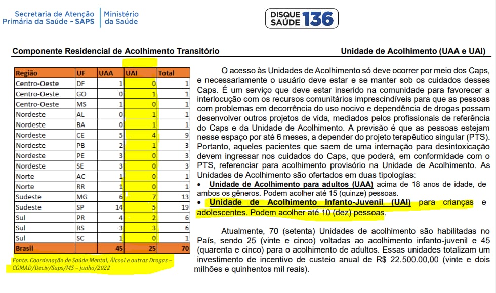 DADOS DA REDE DE ATENÇÃO PSICOSSOCIAL (RAPS)