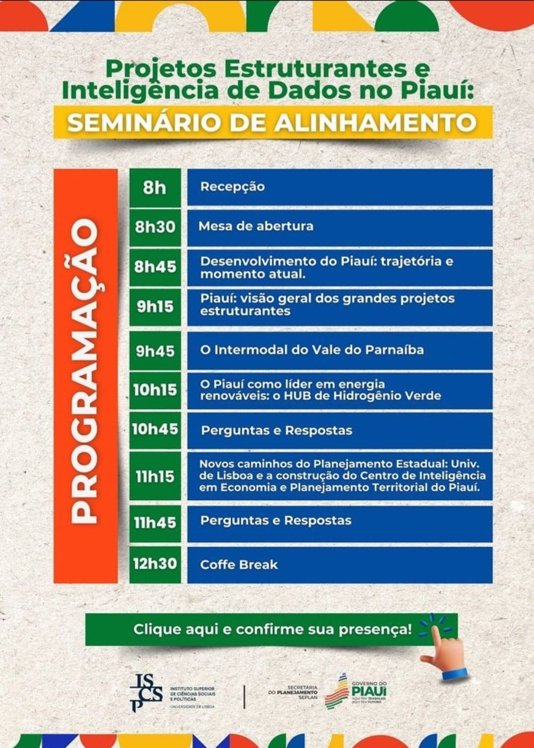 Programação do seminário