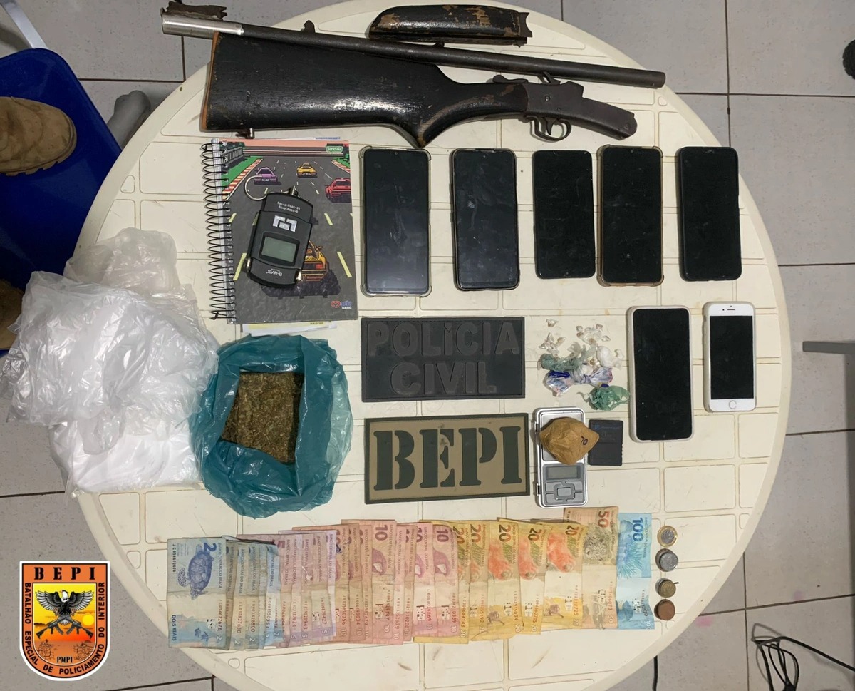 Material apreendido pelo BEPI e Polícia Civil do Piauí em Luzilândia