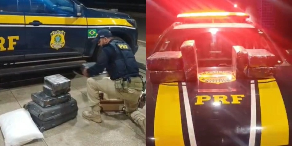 Maconha apreendida em ônibus na cidade de Piripiri