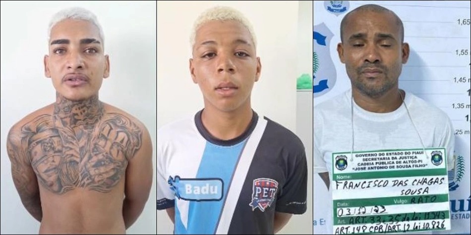 Michael Rodrigues de Freitas; Mateus Vinícius Ribeiro dos Santos, vulgo “Pé de Porco”; e Francisco das Chagas Sousa, vulgo “Rato”.