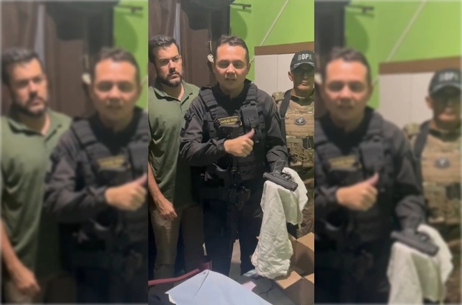Arma apreendida pelo delegado Charles Pessoa