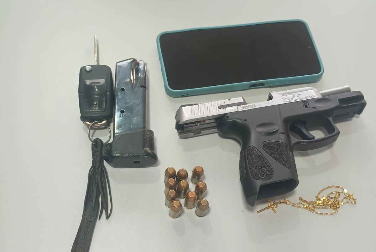 Arma apreendida com suspeito de tantar matar companheira